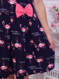 Платье Розовый Фламинго кор. рукав детское темно-синий
